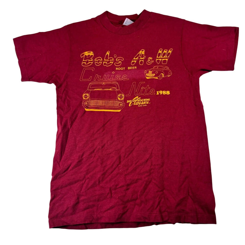 Vintage Bobs A and W Root Beer Cruise Nite 1988 Dream Machine Classics T Shirt